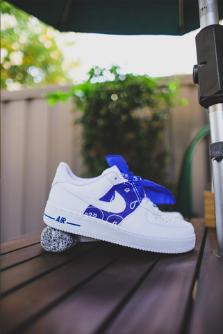 Air force 1 blue bandana shoes online