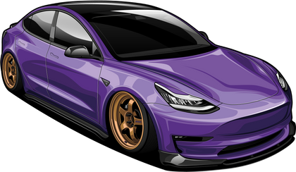 Holographic Tesla Model 3 Sticker