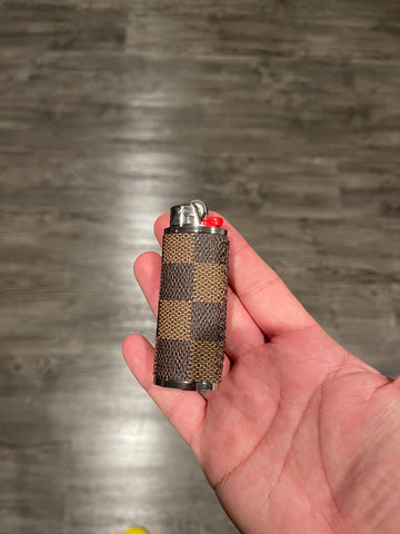 Brown Checker Lighter Case